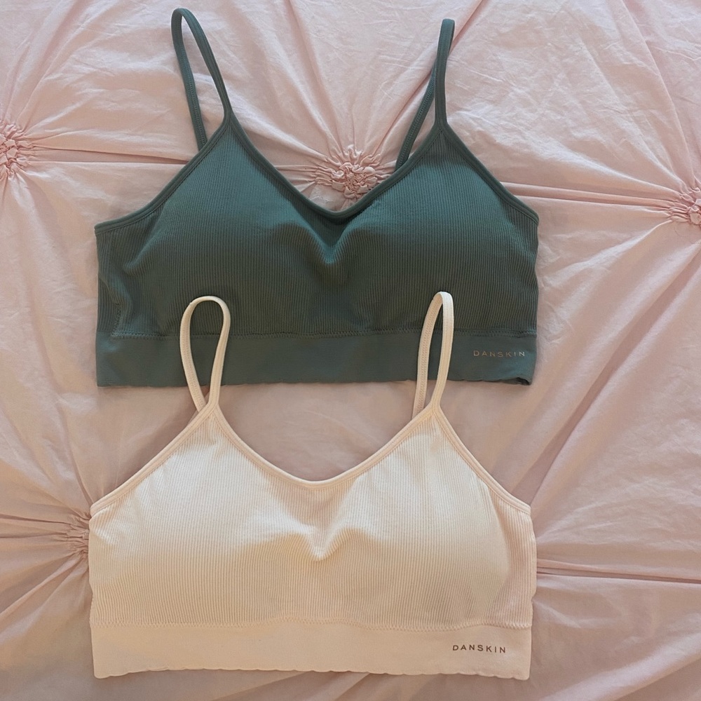 2 Danskin bralettes with removable cups